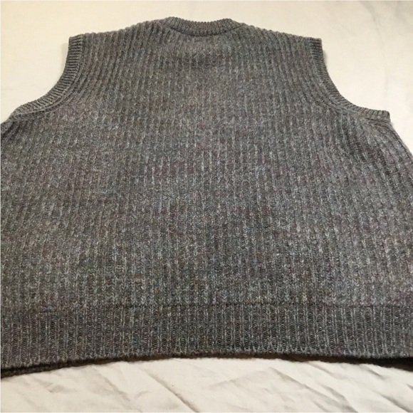 Vintage 90's Brenire Wool Chunky Vest Size 46 Made in Scotland Brown Multicolor - Picture 5 of 10